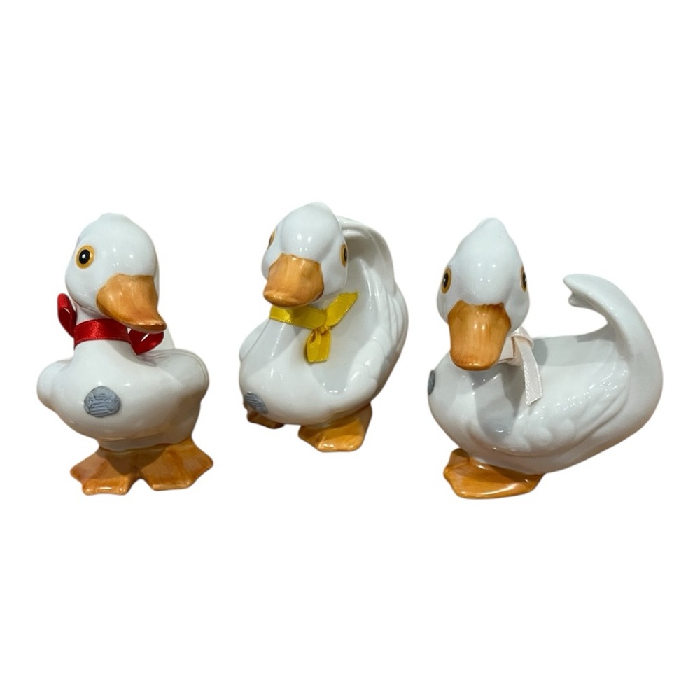 Homco vintage set of three ducks geese